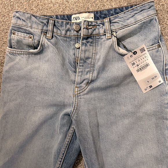 Zara mid-rise cropped straight leg jeans - Picture 2 of 2